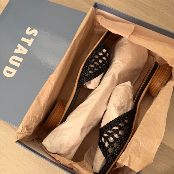 STAUD Simone Crochet Heel Black 39 Sandals - Picture 7 of 9